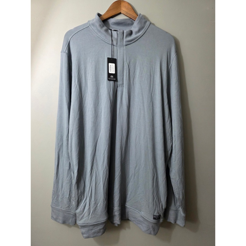 TravisMathew Newport 1/4 Zip Fleece Pullover Quiet Shade Grey Mens XXL TM1MU471